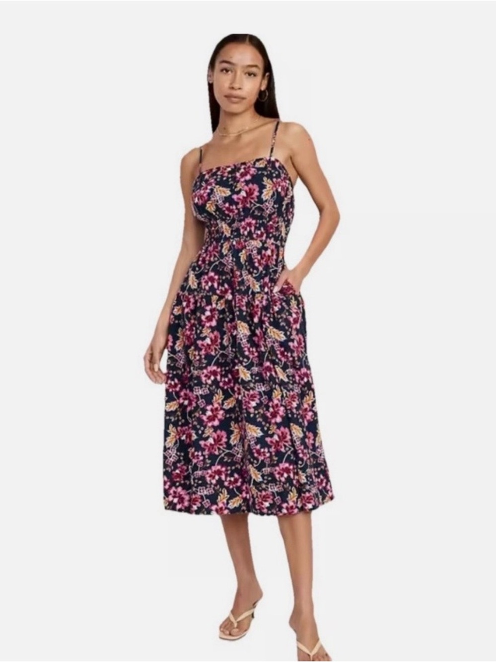 Old Navy waist-defined linen blend dress size small - Picture 1 of 9